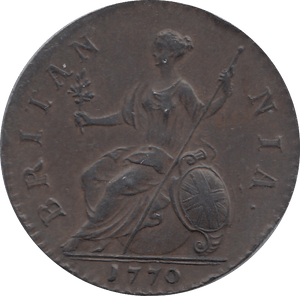1770 HALF PENNY (AUNC) - HALFPENNY - Cambridgeshire Coins