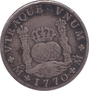 1770 SILVER 8 REALES MEXICO SPANISH COLONY - SILVER WORLD COINS - Cambridgeshire Coins
