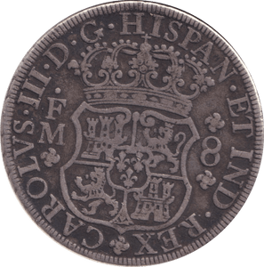 1770 SILVER 8 REALES MEXICO SPANISH COLONY - SILVER WORLD COINS - Cambridgeshire Coins