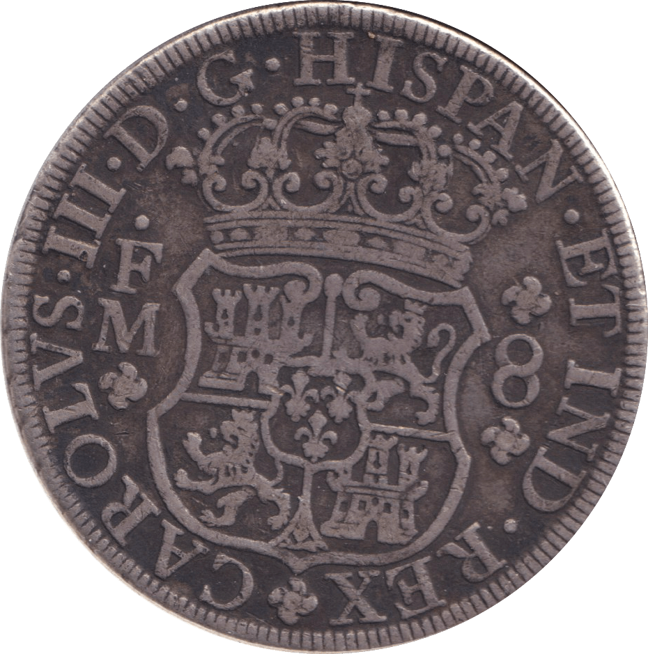1770 SILVER 8 REALES MEXICO SPANISH COLONY - SILVER WORLD COINS - Cambridgeshire Coins