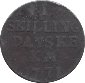 1771 ONE SKILLING DENMARK - WORLD COINS - Cambridgeshire Coins