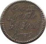 1772 BRITISH GOLD GUINEA SCALE WEIGHT - COUNTER WEIGHTS - Cambridgeshire Coins