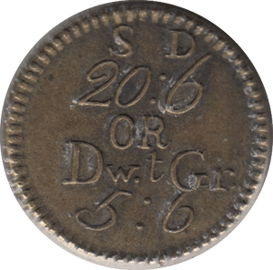 1772 BRITISH GOLD GUINEA SCALE WEIGHT - COUNTER WEIGHTS - Cambridgeshire Coins