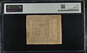 1773 PENNSYLVANIA COLONIAL NOTE FRPA160 PMG 20 VERY FINE - PMG CERTIFIED WORLD BANKNOTES - Cambridgeshire Coins