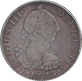 1773 SILVER 8 REALES MEXICO SPANISH COLONY - SILVER WORLD COINS - Cambridgeshire Coins