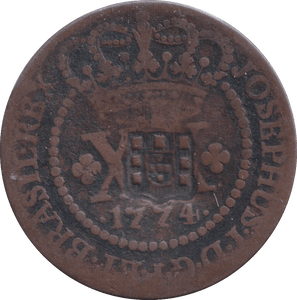 1774 20 REIS BRAZIL COUNTER MARK - WORLD COINS - Cambridgeshire Coins