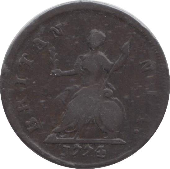 1774 FARTHING ( F ) - FARTHING - Cambridgeshire Coins