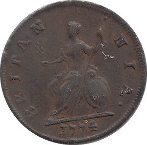 1774 FARTHING ( GVF ) - FARTHING - Cambridgeshire Coins