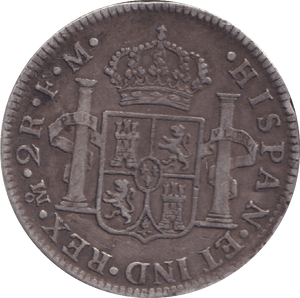 1776 SILVER 2 REALES MEXICO SPANISH COLONY - SILVER WORLD COINS - Cambridgeshire Coins