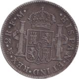 1776 SILVER 2 REALES MEXICO SPANISH COLONY - SILVER WORLD COINS - Cambridgeshire Coins