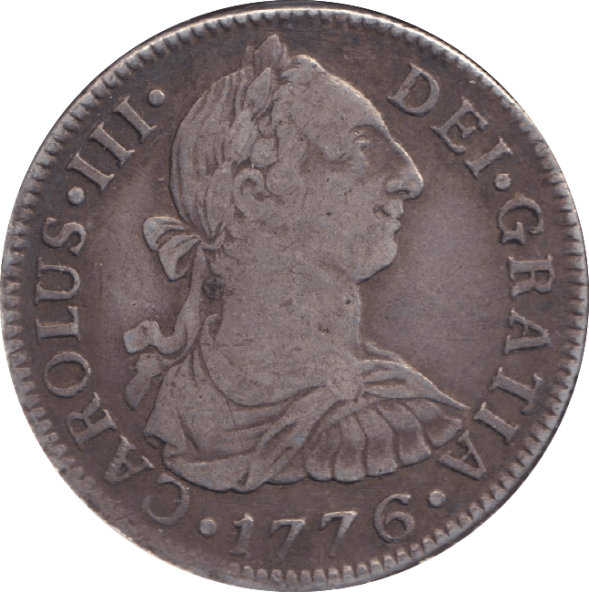 1776 SILVER 2 REALES MEXICO SPANISH COLONY - SILVER WORLD COINS - Cambridgeshire Coins