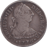 1776 SILVER 2 REALES MEXICO SPANISH COLONY - SILVER WORLD COINS - Cambridgeshire Coins