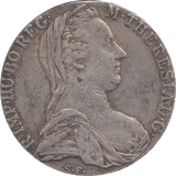 1780 SILVER MARIA THERESA TRADE THALER - SILVER WORLD COINS - Cambridgeshire Coins