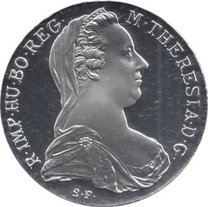1780 SILVER PROOF MARIA THERESA TRADE THALER RESTRIKE - Silver Proof - Cambridgeshire Coins