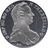 1780 SILVER PROOF MARIA THERESA TRADE THALER RESTRIKE - Silver Proof - Cambridgeshire Coins