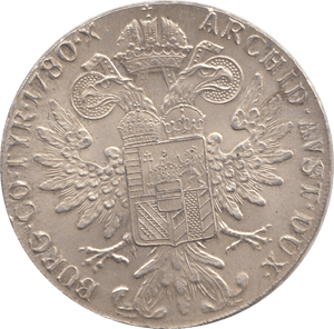 1780 SILVER THALER MARIA THERESA - SILVER WORLD COINS - Cambridgeshire Coins