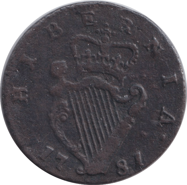 1781 HIBERNIA HALFPENNY IRELAND - WORLD COINS - Cambridgeshire Coins