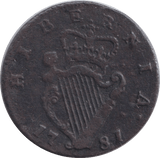 1781 HIBERNIA HALFPENNY IRELAND - WORLD COINS - Cambridgeshire Coins