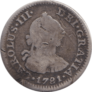 1781 SILVER ONE REALES MEXICO SPANISH COLONY - SILVER WORLD COINS - Cambridgeshire Coins