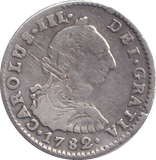 1782 SILVER 1 REALE MEXICO - SILVER WORLD COINS - Cambridgeshire Coins