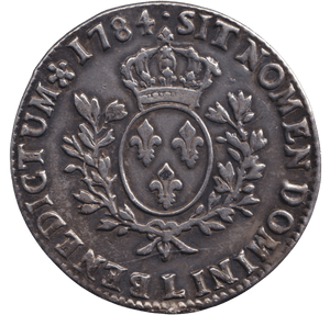 1784 SILVER 1 ECU FRANCE KING LOUIS XVI - SILVER WORLD COINS - Cambridgeshire Coins