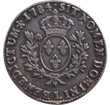 1784 SILVER 1 ECU FRANCE KING LOUIS XVI - SILVER WORLD COINS - Cambridgeshire Coins