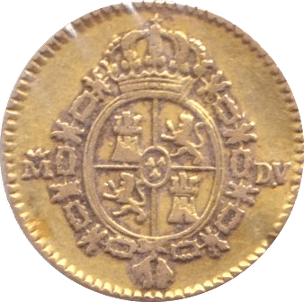 1786 GOLD HALF ESCUDO SPAIN - GOLD WORLD COINS - Cambridgeshire Coins