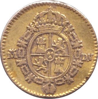 1786 GOLD HALF ESCUDO SPAIN - GOLD WORLD COINS - Cambridgeshire Coins
