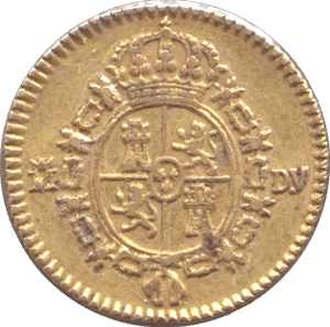 1786 GOLD HALF ESCUDO SPAIN - GOLD WORLD COINS - Cambridgeshire Coins