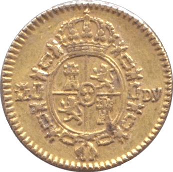 1786 GOLD HALF ESCUDO SPAIN - GOLD WORLD COINS - Cambridgeshire Coins
