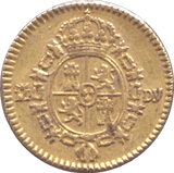1786 GOLD HALF ESCUDO SPAIN - GOLD WORLD COINS - Cambridgeshire Coins