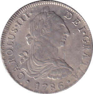 1786 SILVER 8 REALES MEXICO SPANISH COLONY - SILVER WORLD COINS - Cambridgeshire Coins