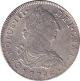 1786 SILVER 8 REALES MEXICO SPANISH COLONY - SILVER WORLD COINS - Cambridgeshire Coins