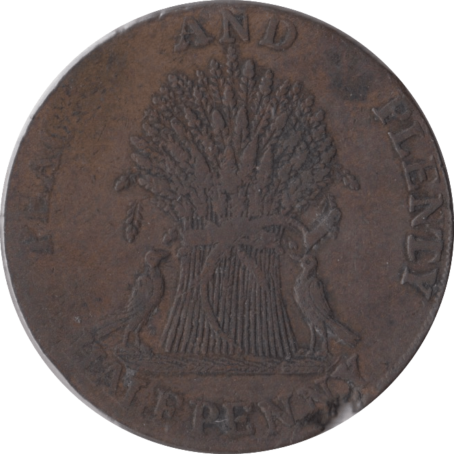 1787 HALFPENNY PEACE AND PLENTY TOKEN HM AND CO. DUBLIN - HALFPENNY TOKENS - Cambridgeshire Coins