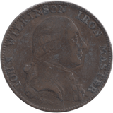 1787 HALFPENNY TOKEN WILKINSON IRONWORKS SHROPSHIRE - HALFPENNY TOKENS - Cambridgeshire Coins