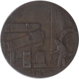 1787 HALFPENNY TOKEN WILKINSON IRONWORKS SHROPSHIRE - HALFPENNY TOKENS - Cambridgeshire Coins