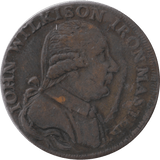 1787 HALFPENNY TOKEN WILKINSON IRONWORKS SHROPSHIRE - HALFPENNY TOKENS - Cambridgeshire Coins