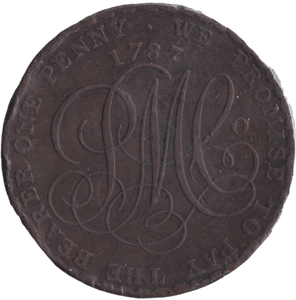 1787 PENNY TOKEN DRUID - PENNY TOKEN - Cambridgeshire Coins