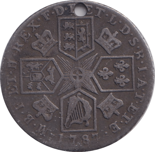 1787 SHILLING ( GF ) HOLED - SHILLING - Cambridgeshire Coins