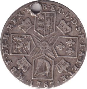 1787 SHILLING (GVF) HOLED - SHILLING - Cambridgeshire Coins