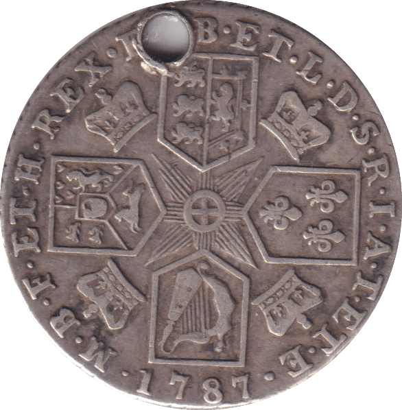 1787 SHILLING (GVF) HOLED - SHILLING - Cambridgeshire Coins