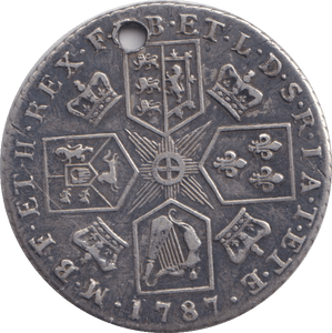 1787 SHILLING ( VF ) HOLED - SHILLING - Cambridgeshire Coins