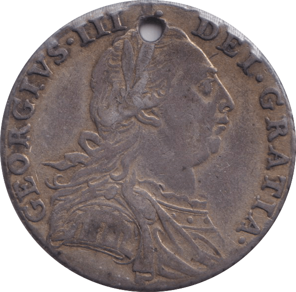1787 SHILLING ( VF ) HOLED - SHILLING - Cambridgeshire Coins