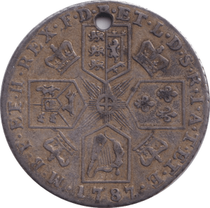 1787 SHILLING ( VF ) HOLED - SHILLING - Cambridgeshire Coins