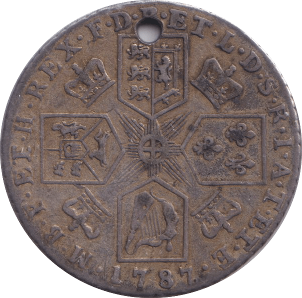 1787 SHILLING ( VF ) HOLED - SHILLING - Cambridgeshire Coins