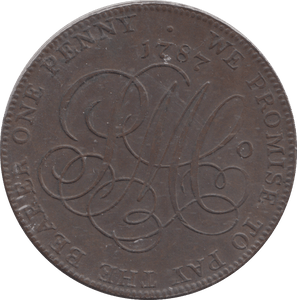 1787 WALES PENNY TOKEN - PENNY TOKEN - Cambridgeshire Coins