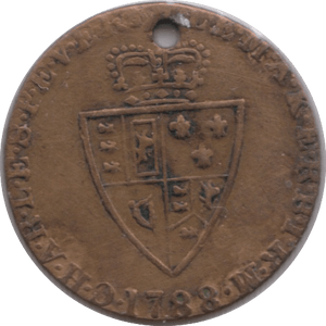 1788 GAMING TOKEN ( HOLED ) - Penny - Cambridgeshire Coins