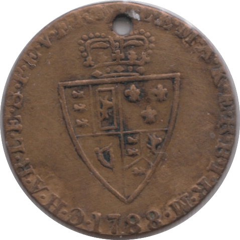 1788 GAMING TOKEN ( HOLED ) - Penny - Cambridgeshire Coins