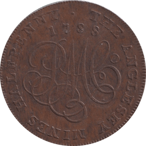 1788 HALFPENNY ANGLESEY MINES - HALFPENNY TOKEN - Cambridgeshire Coins