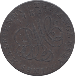1789 ANGLESEY HALFPENNY TOKEN - HALFPENNY TOKEN - Cambridgeshire Coins